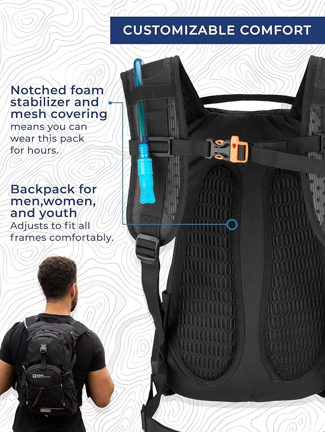 18L Hydration Backpack with 2 Liter Hydro Water Bladder Bag, Lightweight Daypack for Cycling, Hiking, Running, Climbing, for Men Women Kids