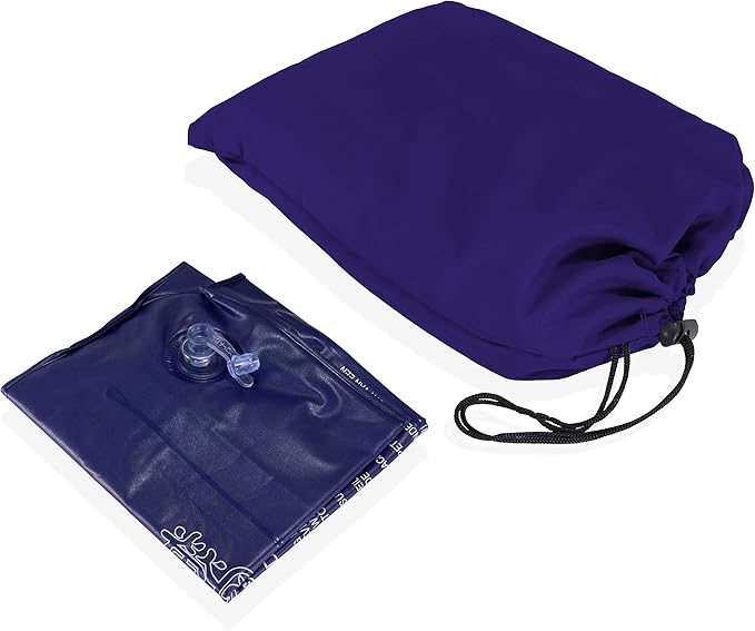 Sleeping Bag Liner, Blue Microfiber Adult Sleep Sack Travel Sheet with Zipper for Camping or Traveling Complete with a Carry Bag and Inflatable Pillow