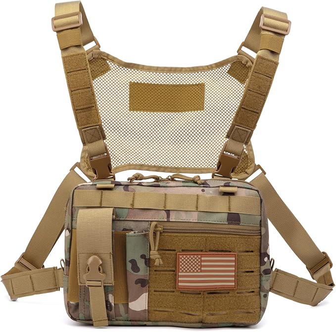Molle Admin Pouch with Laser Cutting Loop,Car EDC EMT Molle Pouches, Large Capacity Tactical Pouch, EDC Pouch Organizer Include US Flag