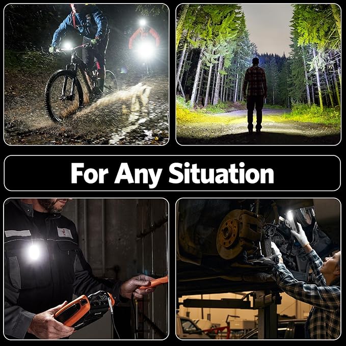 ATuMan Flashlight with White, Red and Blue, SOS & Strobe & Alarm Rechargeable EDC Torch, Bike Light, Clip-on, Handheld and Magnetic, 7 Modes, IP67, Aircraft-Grade Aluminum Body (iF Design Award 2024)