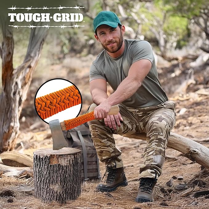 TOUGH-GRID Premium 550lb Paracord Rope - 50Ft White - 100% Nylon Type III Mil-Spec - UV & Abrasion Resistant - Heavy Duty Strands - Outdoor Survival Rope - Used by US Military - Made in USA