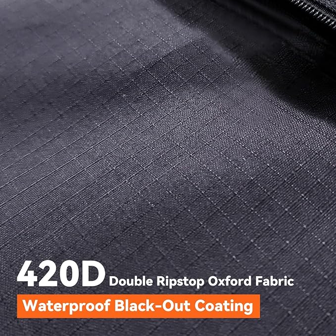 Shower Awning Tent with Roof, Vehicle Side Shower Room LED Light, 3ft x 3ft Camping Privacy Shelter Restroom Bathroom, UV-Resistant Waterproof Storage