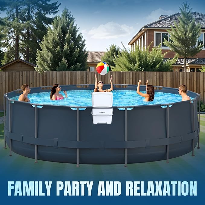 Pool Cooler, 13L Insulated Cooler Hard Cooler with Ice Crystal Box, Poolside Cooler Keeps Ice for up to 72 Hours, Portable Above Ground Pool Accessories, Pool Parties, Beach BBQ, Camping