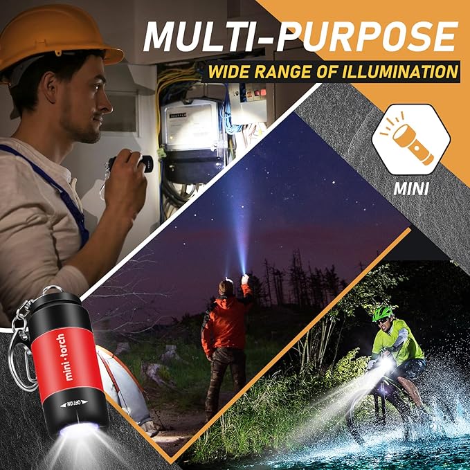 Retisee 24 Pieces Mini Flashlight Keychains Bulk Rechargeable Small Led Flashlight for Kids Portable Multicolor Flashlight Keychain Lamp for Travel Camping Party Favors