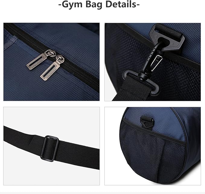 Sports Gym Bag for Men Women with Wet Pocket & Shoes Compartment,Small Travel Duffel Bag