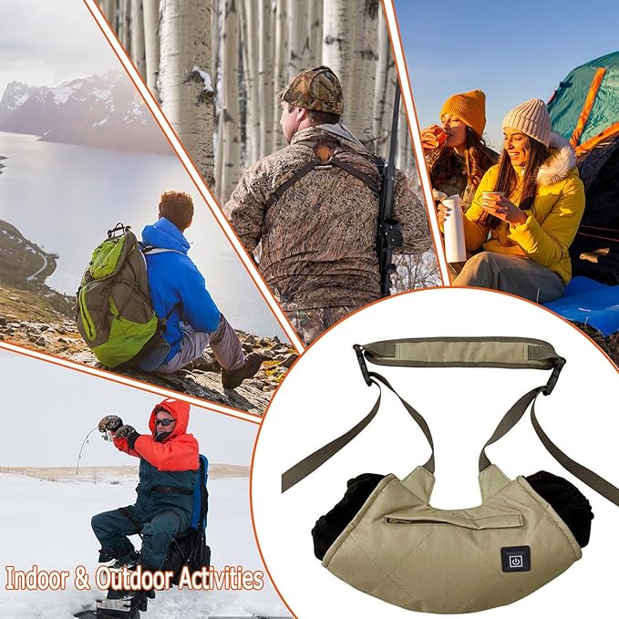 Heated Hand Muff, Electric Heating Hand Warmer Pouch, Suitable for Outdoor Hunting, Sports, Photography, Golf, Hike, Football, Snow Camping in Cold Winter Keep Warmth