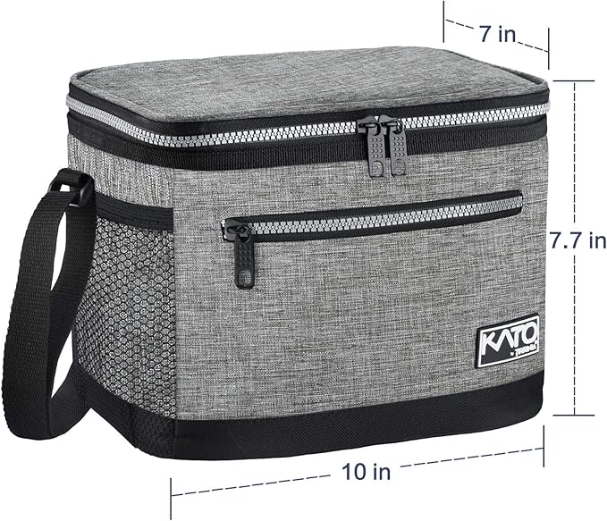 Tirrinia Insulated Lunch Box for Men/Women, Leakproof Thermal Lunch Bag for Office Picnic Work Beach Camping,Reusable Lunch Cooler Tote for Adult, Light Grey