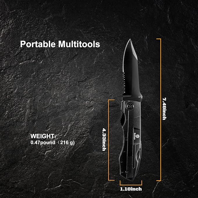 18-in-1 Multitool Pocket Knife, Multi-tool Screwdriver with Durable Nylon Sheath for Outdoor, Fishing, Camping Ideal Gifts for Father, Husband, Boyfriend Stocking Stuffers Christmas Gifts for Men