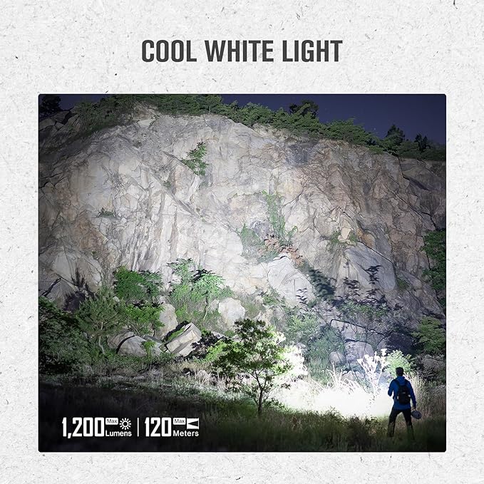 OLIGHT Seeker 4 Mini Rechargeable EDC Flashlight with 365nm UV Combo 1200 Lumens White Light, Portable Black Light for Outdoors, Cleanliness Detection and Emergency(Cool White Light: 5700~6700K)