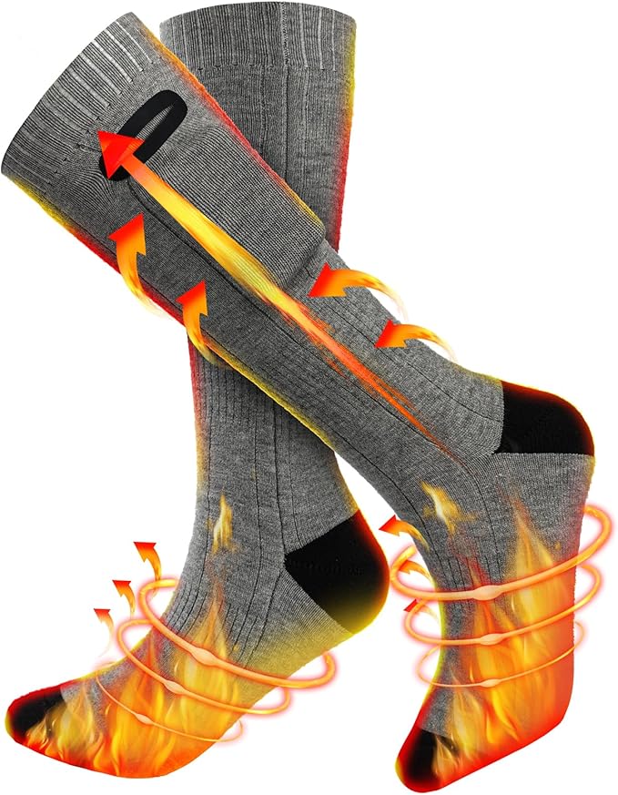 Heated Socks for Men Women, 4500 mAh Electric Rechargeable Heated Socks, Warm Winter Battery Heated Socks Women Outdoor Riding Camping Hiking Motorcycle Heated Ski Sock