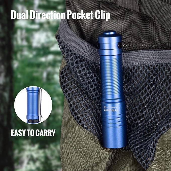 ThruNite Archer Pro V2 EDC Flashlight - 950 Lumens, USB-C Rechargeable, Tail Switch LED Penlight for Camping, Outdoor & Emergency - Cool White (Blue)