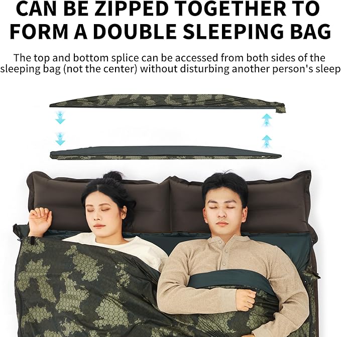 Naturehike Ultralight Sleeping Bag - Envelope Lightweight Portable, Waterproof, Comfort with Compression Sack - Great for 3 Season Traveling, Camping, Hiking, Jungle Green