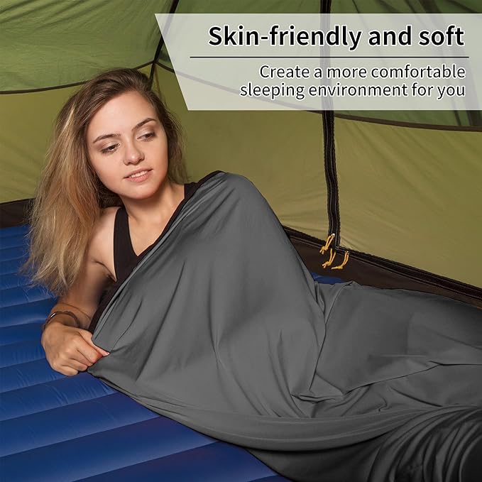 Naturehike High Elasticity Sleeping Bag Liner Lightweight Camping Travel Sheet - Portable Sleeping Sack for Camping, Travel, Hostels