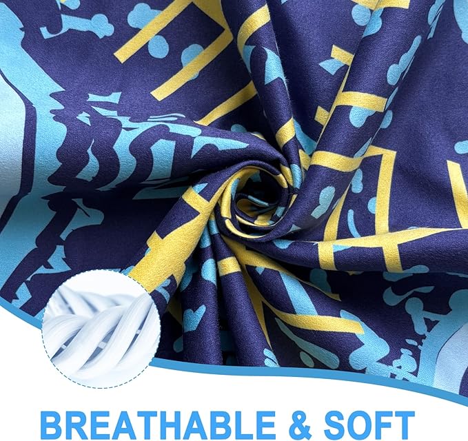 Bnuitland Starfish Pattern Beach Towel (35X75 inches), Oversized Quick Drying Absorbent Sand Free, Cute Towels for Travel Swimming Pool Picnic, 88% Polyester and 12% Polyamide, Blue