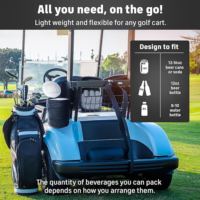 INTHEZONE - Collapsible Pop-Up Golf Cart Cooler Bag - Must-Have Push Cart and Cart Accessories for Men - Golf Necessities - Unique Golf Accessories for Golfers for Men