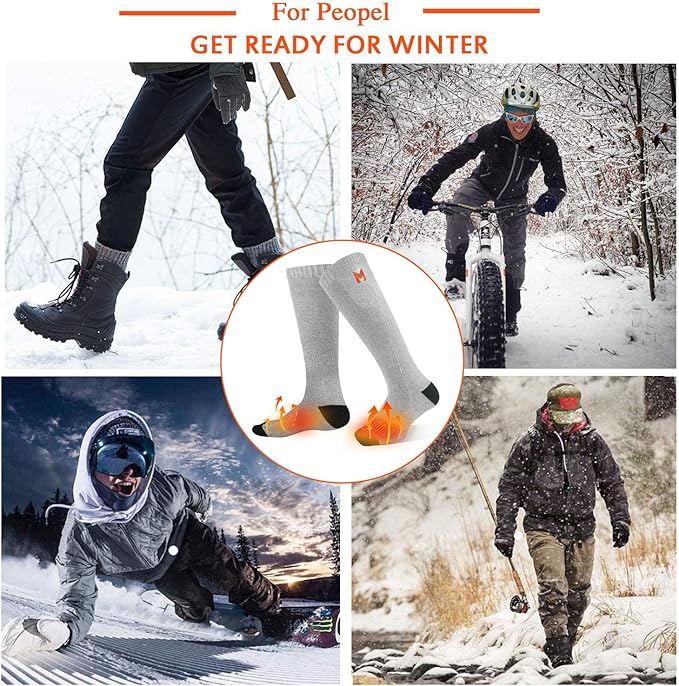 Heated Socks, Electric Heated Socks for Men Women, Battery Heated Socks for Skiing Camping Cycling Hunting Fishing Outdoor Warm Winter