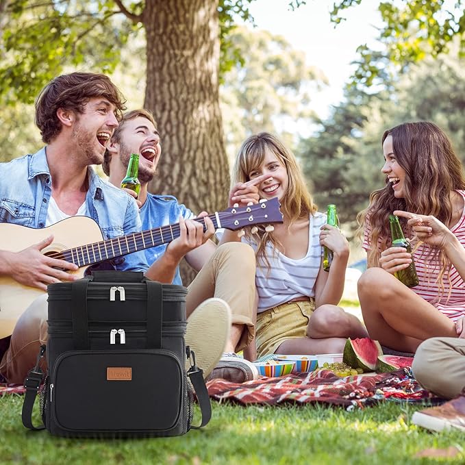 Lifewit Lunch Box for Men Women, Large Insulated Soft Cooler Bag, Leakproof, 21L Capacity, Black