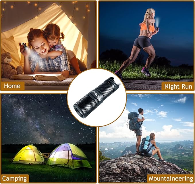SdeNow Mini Flashlight Keychain with Micro USB Rechargeable Tiny Flashlight Brightness can Achieve up to 200 lumens for EDC Torch
