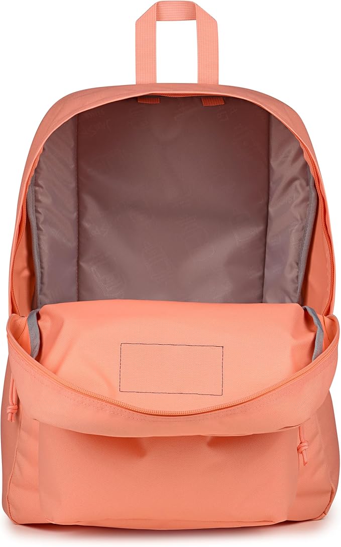 JanSport SuperBreak One Backpack - Durable, Lightweight Bookbag with 1 Main Compartment, Front Utility Pocket with Built-in Organizer - Premium Backpack, Peach Bum