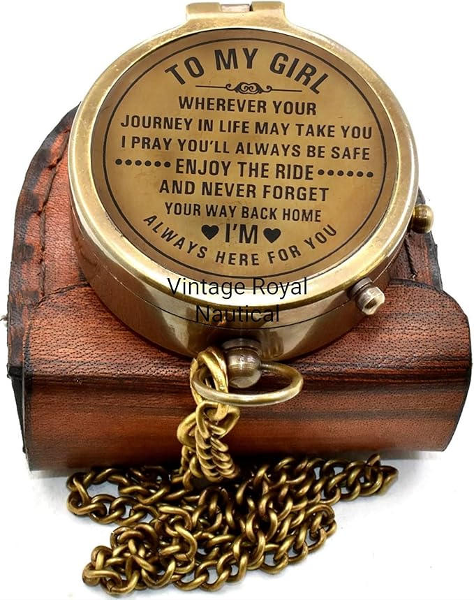 Engraved Brass Compass Gift To My Son/Nautical Gift For Son From Dad/Gift To Son From Mom/Gift For Son,Father Son Gift,Mother Son Gift,Love Mom,Son From Mom, Love Dad/With Leather Case