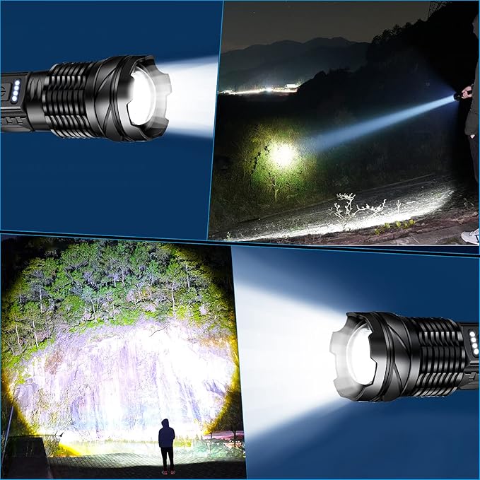 A76 Rechargeable Flashlights 20000 High Lumens - Brightest LED Flash Light 7 Modes with COB Side Light,High Powered Handheld Flashlight for Emergency Camping