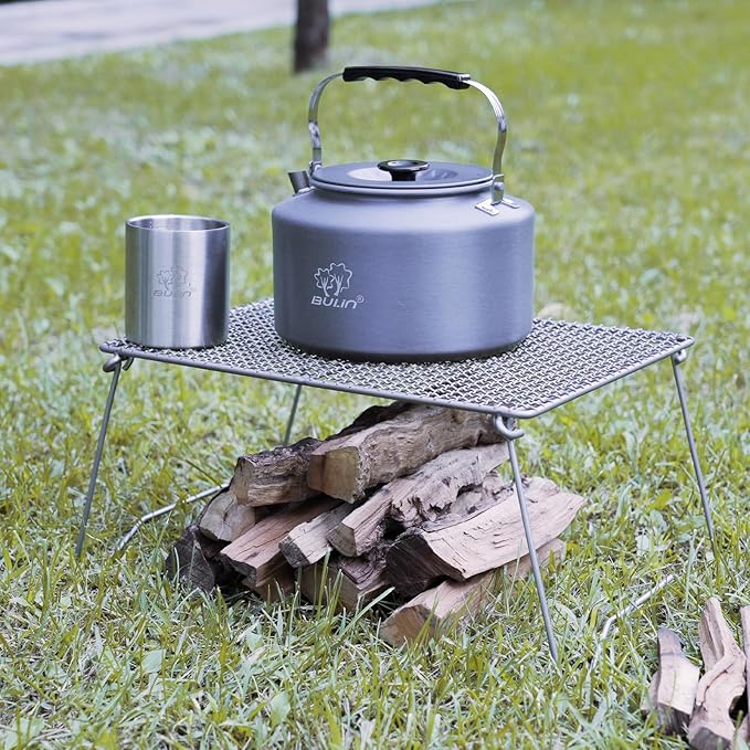 Bulin 2.2L Camping Kettle Set with 2 Cups Lightweight Aluminum Camp Tea Coffee Pot with 2 Stainless Steel Cups for Outdoor Camping Cookware Hiking Backpacking Kitchen Campfire and Picnic, Carrying Bag