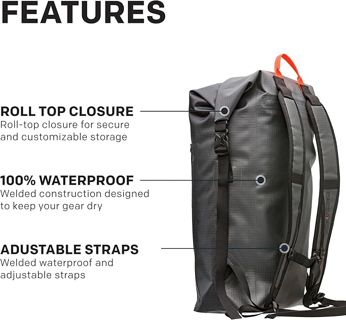 Grundéns Bootlegger Roll Top Backpack | Waterproof, 30L, Anchor
