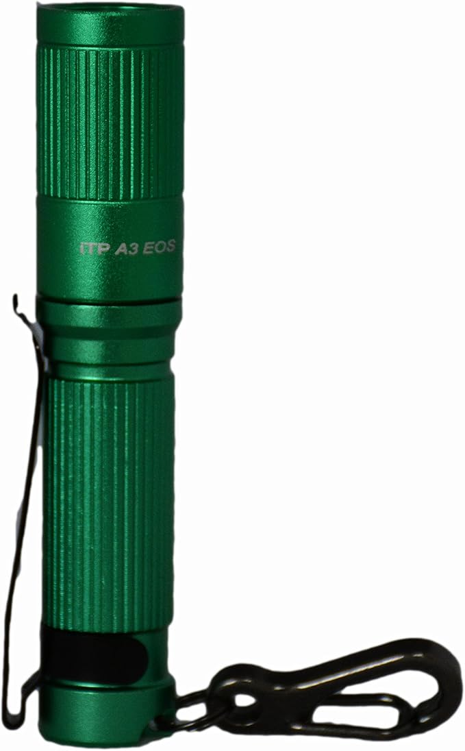 ITP A3 EOS CREE XP-G2 Keychain Flashlight - 150 Lumen with 3 Levels of Output (Low, Medium, High) - LED with Anti-Scratching Lens, 1xAAA Battery Compatible (Included) - Green