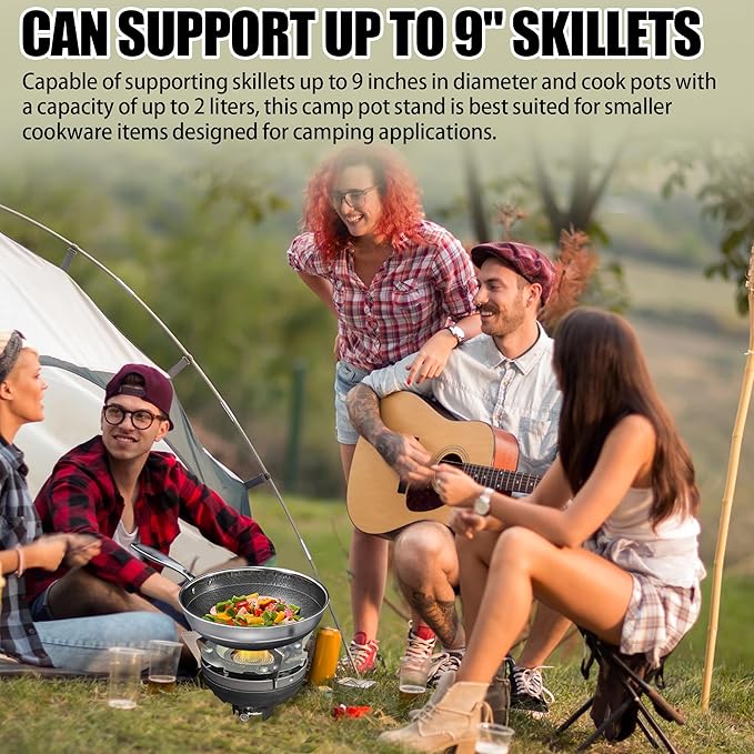 TonGass Camping Stoves Pot Support Compatible with Jetboil Stove Pot Support Stainless Steel Portable Camp Pot Stand for Jetboil Burner Replacement - Can Accommodate Up to 9" Skillets or 2L Cook Pots