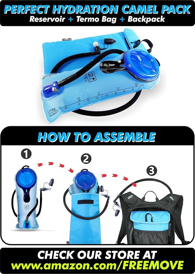 Protective Cooler Bag for 2L or 3L Hydration Water Bladder Pack > Keeps Water Cool & Protects Bladders > Thermally Insulated, Water Resistant > Ideal As a Backpack Cooler - Bladder is NOT Included