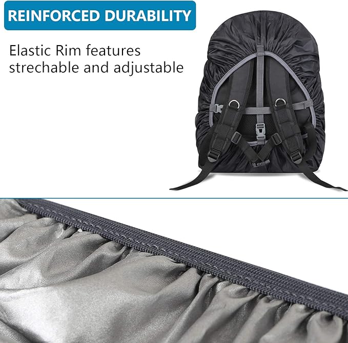 Waterproof Backpack Rain Cover(15-75L),Portable Anti Slip Rain Cover for Backpack,Cross Buckle Straps,Outdoor Anti-tear Backpack Raincover for Camping Hiking Biking Hunting Traveling