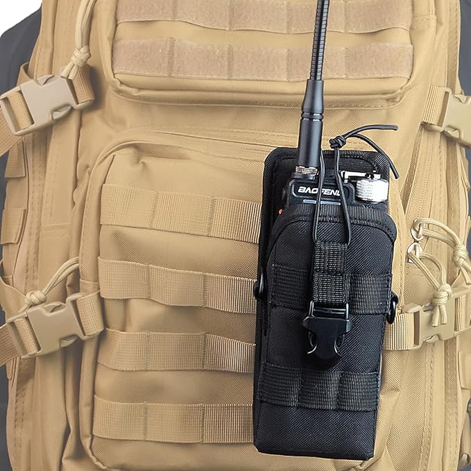 HYS Tactical Holster Nylon Molle Radio Pouch, Universal Walkie Talkie Holster Molle Holder, for Police Molle Vest, for Motorola Midland President Cobra Uniden Handheld CB Radio