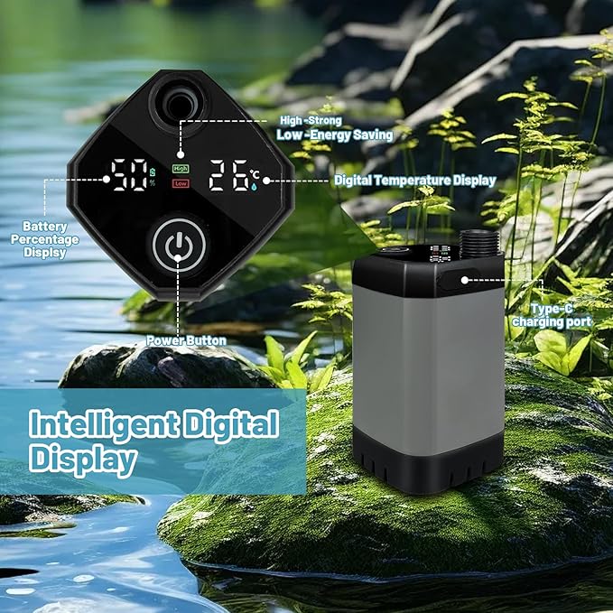 Portable Camping Shower, 6000mAh Rechargeable Electric Shower Pump with 20L Foldable Bucket, Outdoor Shower Kit for Camping, Beach, Hiking, RV Travel, Pet Bath, Car Washing