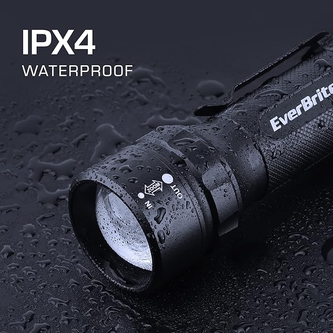 EverBrite 150 Lumen Super Small Mini LED Flashlight, 3 Lighting Modes, Zoomable Adjustable Focus for Camping, Hiking, Fishing, Running, Power Outages & Emergencies, 1 AA Battery Included