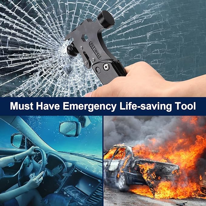 Multitool Camping Accessories, Christmas Gifts for Men Dad Husband,14 in 1 Survival Tool ,Emergency Life-saving Tool