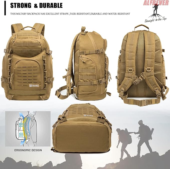 38L Military Tactical Backpack Men Assault Pack Bag|Army Backpacks|Large Camping Hiking Rucksack Daypack for Outdoor