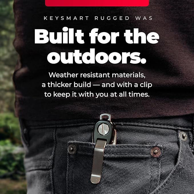 KeySmart Rugged Key Organizer for Men - Compact Multi-Tool Key Holder with Bottle Opener and Pocket Clip (Up to 14 Keys)