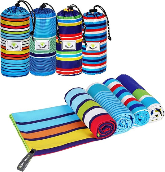 4Monster Microfiber Beach Towel Quick Dry,Super Absorbent Lightweight Travel Towel for Swimmers, Sand Free Camping Towel, Beach Towels for Pool, Swim, Water Sports,Yoga,Gym,Backpacking