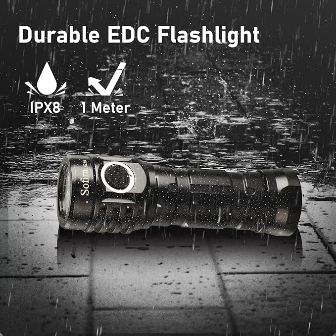 sofirn IF25A Rechargeable Flashlight Max 3800 LM, Flashlight High Lumens with 4X SST20 6500K LED, Anduril UI 2, for Camping, Hiking, Fishing