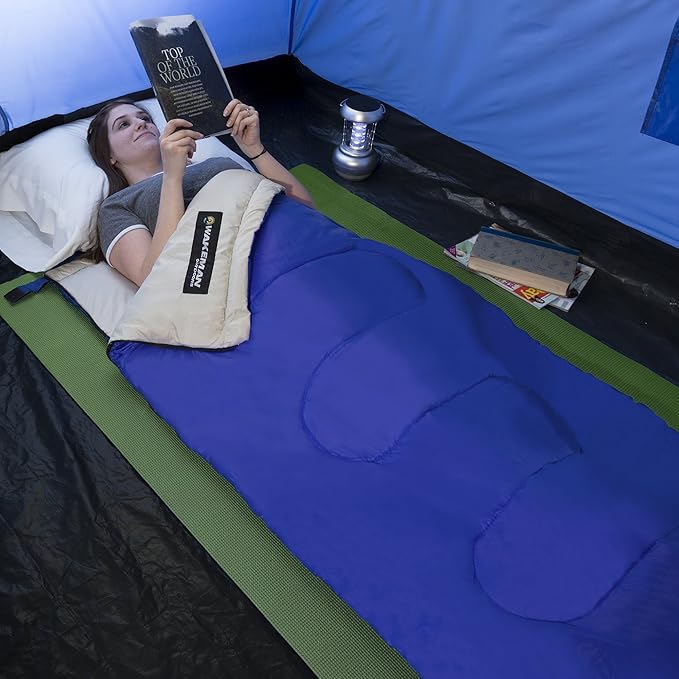 Wakeman Outdoors Sleeping Bag-Lightweight, Carrying Bag with Compression Straps Included-Great for Adults