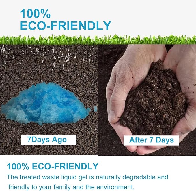 Self-Dissolving Pods Urine Packs Turn to Disposable Gel 20 Pack Portable Toilet Absorbent Gel, Urine Absorber Chemicals Degradable