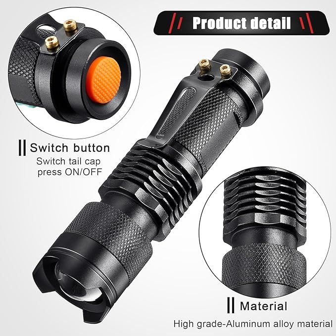 Honoson 1 Piece Red Flashlight LED Single Mode Light One Mode LED Torch Scalable Red Light Flashlight for Astronomy Aviation Night Observation