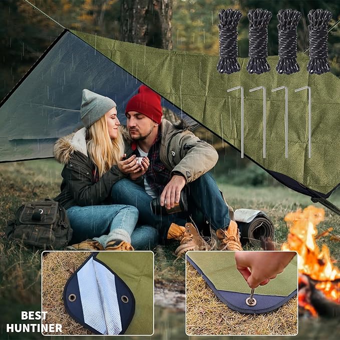 Heavy Duty Survival Blanket -Multifunctional Reflective Tarp Thermal Blanket - 60" x 83" Waterproof Sandproof for Camping Hiking Outdoors Multifunctional Emergency Blanket
