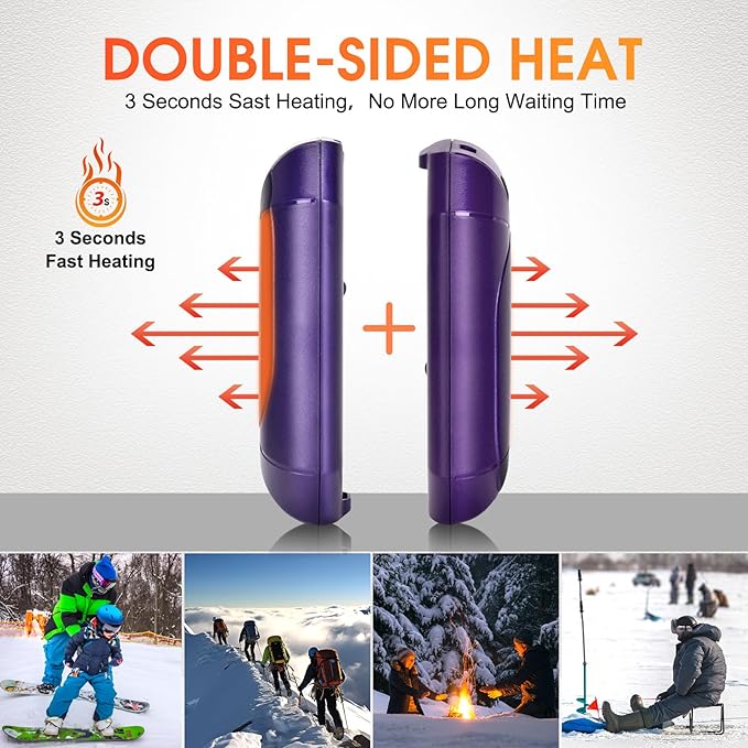 2 Pcs Mini Hand Warmer Rechargeable, 2000mAh*2 Portable Hand Warmer Reusable, 3 Levels Temperature Adjustable 2 in 1 Hand Warmer, Outdoor Indoor Warm Gift for Men Women Children