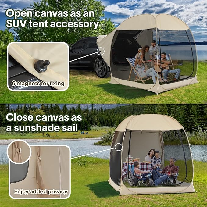 Alvantor Screen House Gazebo, 6-10-15 Person Pop Up Igloo Screened Canopy Tent with Mosquito Netting Sides, Instant UV Resistant Sun Shelter for Garden, Patio, Backyard