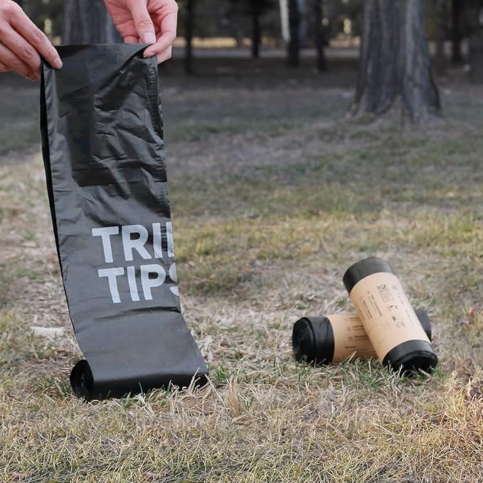 TRIPTIPS Biodegradable Portable Toilet Bags 8 gallon|40 Count Camping Toilet Bags for Portable Potty,Leak-Proof 100% Compostable Toilet Bags 5 Gallon Bucket,Toilet Waste Bags for Outdoors