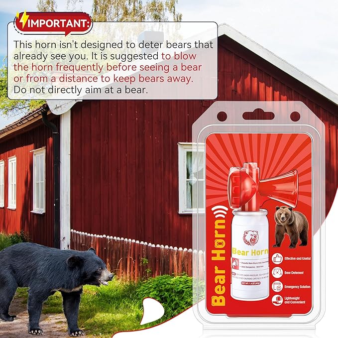 4 Pack Bear Horn to Scare Bears 1.4oz, Very Loud 120dB Bear Air Horns for Safety for Hiking, Heard Up to 1/2 Mile Away, Bear Spray Self Defense, Blow Horn to Scare Wild Animals, Bear Alarm