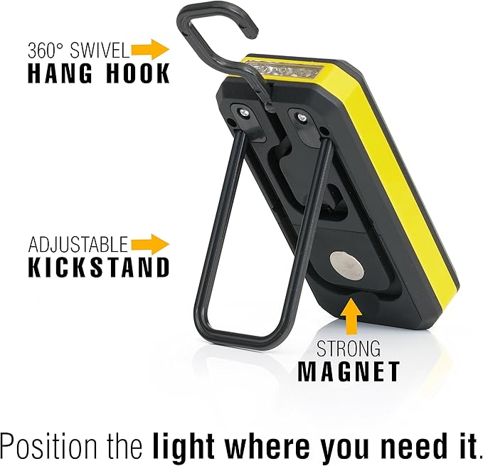 Versa Smart Utlility Light - 900 Lumens Extreme Brightness - 60 SMD Work Light - 4 LED Flashlight - for Camping, Emergency Kit, Auto and Home Repair.