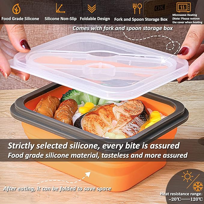Camp Mess Kit Include Collapsible Bowls for Camping,Collapsible Cup with Lid,Camping Utensils for Hiking, Backpacking, Lunch, Beach Camping Bowl and Utensil Set