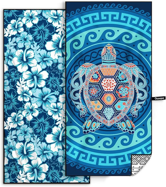 OCOOPA Microfiber Beach Towel Fast Drying, Extra Large 71" x 32" Sand Free Beach Towel Super Lightweight Towels for Swimming Pool, Camping, Picnic, Yoga Gym Sports